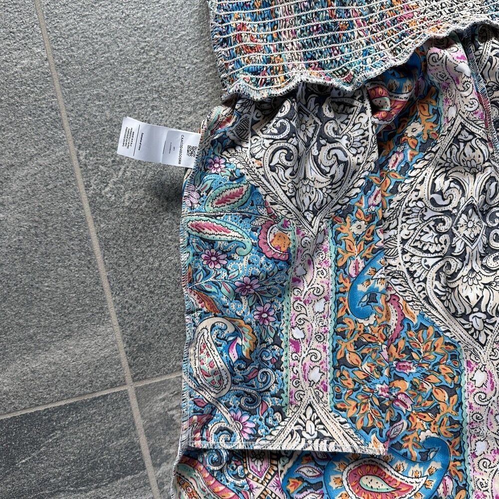 NWT Cupshe Multi-color Paisley Smocked Waist Tapered Leg Joggers Pockets M 6-8 - Picture 5 of 12
